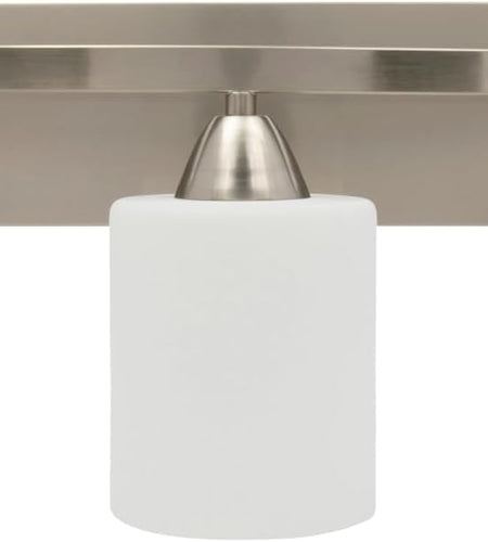 | Bathroom Vanity Light Bar | Interior Bathroom Lighting Fixtures with Modern Glass Shade | Bathroom Lights over Mirror | (Brushed Nickel, 3 Lights, E26 100W LED, Bulbs Not Included)