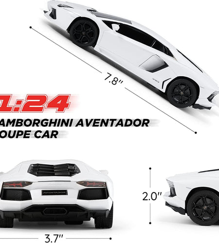 X Rastar Remote Control Car, 1:24 Scale Aventador Coupe Race Toy Car, RC Hobby Model Vehicle for Boys, Girls and Adults, White