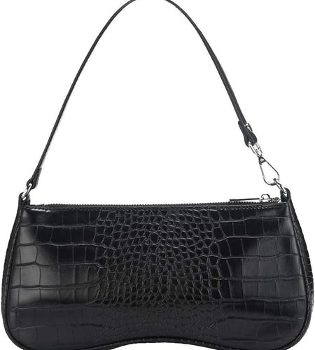 90S Shoulder Bag for Women Vegan Leather Crocodile Purse Classic Clutch Handbag