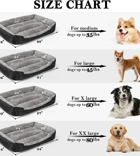 Dog Bed, Dog Beds for Large Medium Dogs, Rectangle Washable Dog Bed Comfortable and Breathable Large Dog Bed, Pet Bed