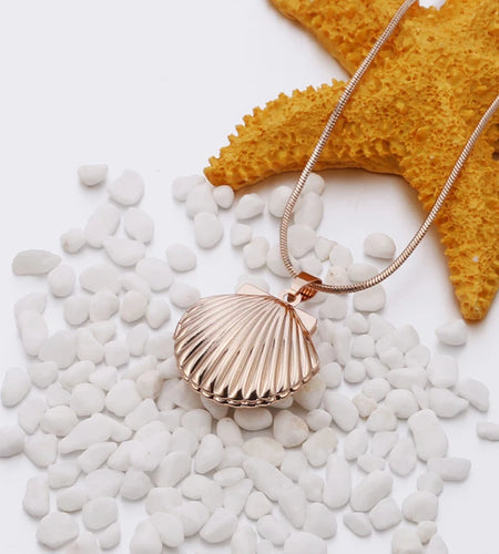 Openable Mermaids Photo Locket Shell Pendant Necklaces for Women Kids Jewelry Collares Mermaid Choker Necklace Souvenir Gift