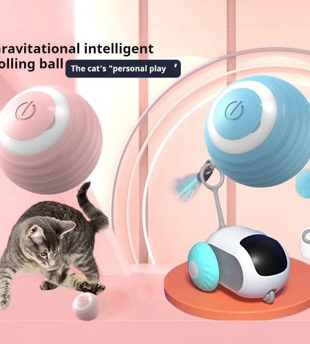 Cat Interactive Ball Smart Pet Cat Toys Indoor Automatic Rolling Magic Ball Electronic Interactive Cat Toy Cat Game Accessories