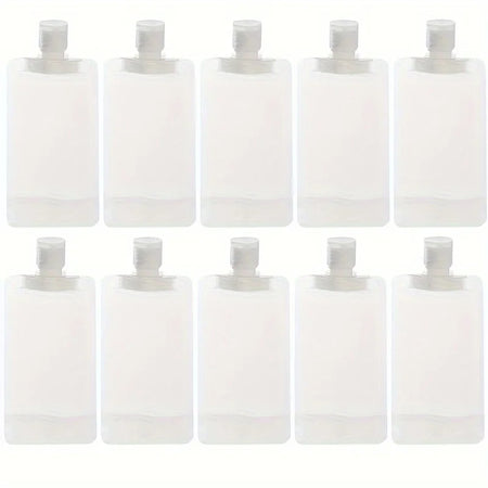 10Pcs 30/50/100Ml Portable Reusable Plastic Squeeze Packing Bag for Lotion Shampoo Cosmetic Fluids Refillable Travel Pouches