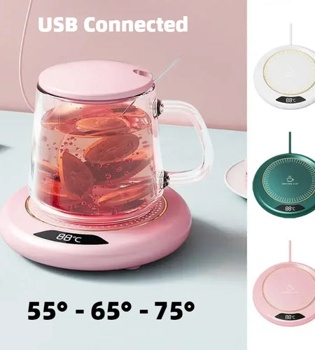 Mini Portable 55 65 75° USB Cup Warmer Coffee Mug Heating Coaster Smart Thermostatic Hot Plate Milk Tea Water Heating Pad Heater