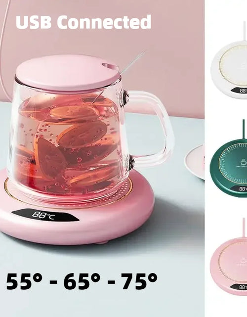 Load image into Gallery viewer, Mini Portable 55 65 75° USB Cup Warmer Coffee Mug Heating Coaster Smart Thermostatic Hot Plate Milk Tea Water Heating Pad Heater
