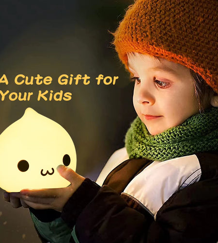 Mini Kawaii Popular Cat Baby Night Lamp 7-Color Pat Touch Color-Changing Eye Protection Bedroom Bedside Nightlight Gift Children