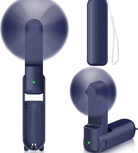 Handheld Foldable Mini Fan, a Portable Foldable Fan with USB Charging, the Battery Can Provide 12-14 Hours of Electricity, Suitable for Outdoor Commuting, with 3 Wind Speeds Available (Blue)