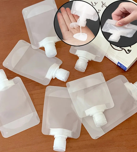 10Pcs 30/50/100Ml Portable Reusable Plastic Squeeze Packing Bag for Lotion Shampoo Cosmetic Fluids Refillable Travel Pouches