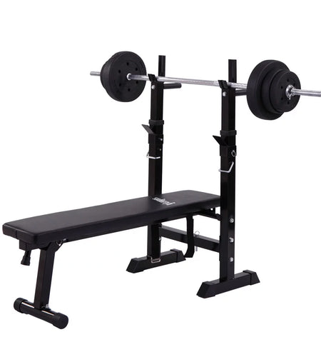 Folding Weight Bench Home Gym Adjustable Strength Training Adjustable Barbell Rack