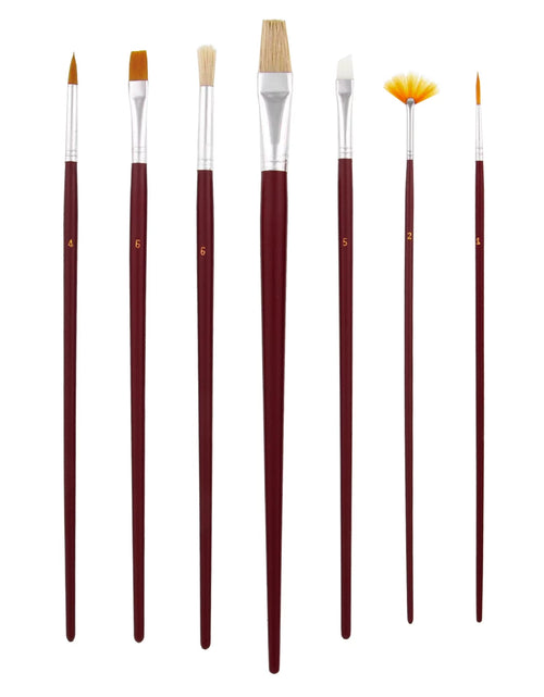 Load image into Gallery viewer, US Art Supply 12Pc Long Handle Nylon Hair, Bristle Art Paint Brush Variety Set
