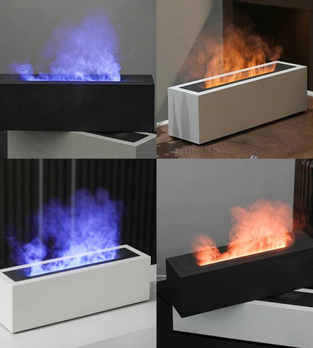 200ML Flame Aroma Diffuser Air Humidifier Home Electric Ultrasonic Cool Mist Maker Fogger LED Essential Oil Diffuser Flame Lamp