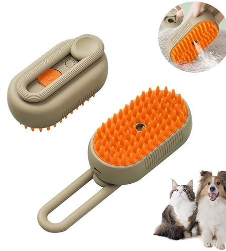 Cat Steam Brush, 3 in 1 Self Cleaning Cat Steamy Pet Brush Steamer Brush for Massage for Removing Tangled and Loosse Hair (Light Green)