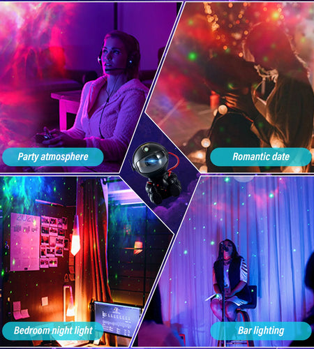 Astronaut Star Galaxy Projector Starry Nebula Ceiling LED Lamp with Remote, 8 Light Effects and 360° Adjustable for Kids Adults