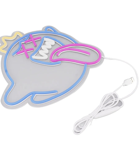 Ghost Neon Sign USB Wall Mounted Dimmable Easy to Install Halloween LED Ghost Neon Light for Game Room Party Bar Decor